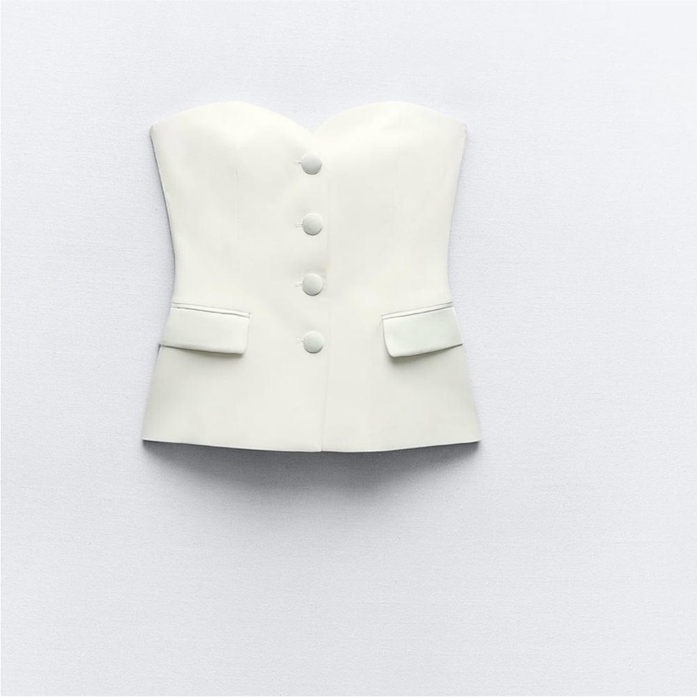 Zara MIXED SATIN EFFECT BUSTIER - Picture 2 of 8